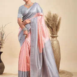 HERE&NOW Women Silk Woven Kanjivaram Saree-picture-37