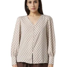 Van Heusen Beige Regular Fit Printed Shirt-image-114