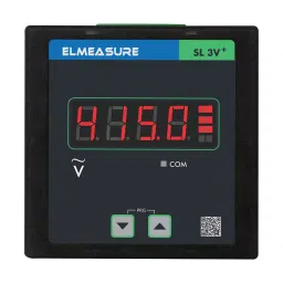 Elmeasure Voltmeter with Accuracy Class 1, Size 96x96 mm and Aux 40 - 300 V AC/DC, SL003V+10000-40