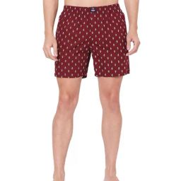 UnderJeans by Spykar Maroon Printed Boxers-picture-43