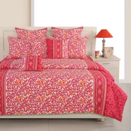 Swayam White Cotton Motif Double Bed Sheets 2 Pillow Covers-image-83