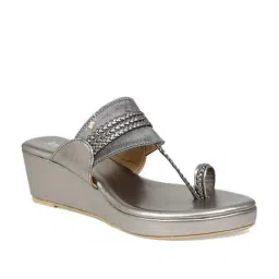 Inc.5 Women's Gun Metal Toe Ring Wedges-image-77