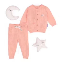 MiArcus Kids Pink Cotton Cardigan Set-65