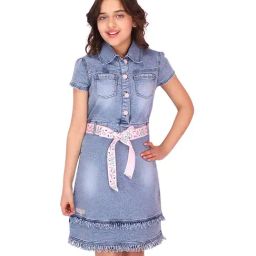 Cutecumber Kids Blue Washed Dress-image-16
