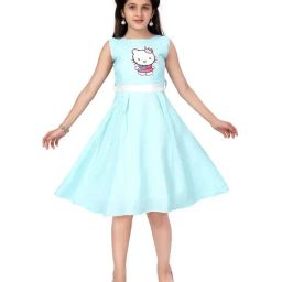 Aarika Kids Turquoise Printed Dress-image-102