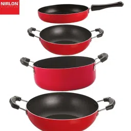 Nirlon Red Aluminium Non- Stick Cookware - Set of 4-4