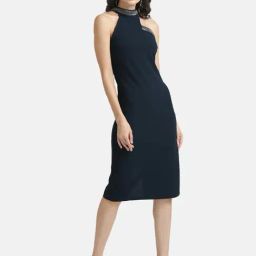 Kazo Blue Embellished Midi Bodycon Dress-picture-15