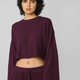 Only Purple Regular Fit Crop Top-image-89