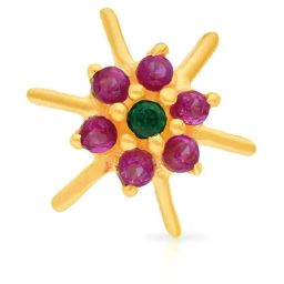 Malabar Gold and Diamonds 22k Gold Floral Nosepin for Women-image-58