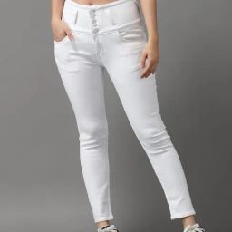 SHOWOFF Clean Look White Slim Fit Jeans-image-40