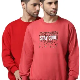 Vimal Jonney Red & Pink Regular Fit Printed Sweatshirts - Pack of 2-picture-20