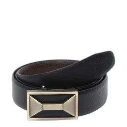Teakwood Leathers Black Leather Reversible Belt for Men-image-37