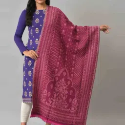W Pink Embroidered Shawl-picture-4