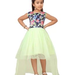 Aarika Kids Green Floral Print Dress-picture-38