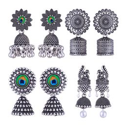 DIVASTRI Peacock Shaped Jhumkas Earrings-28