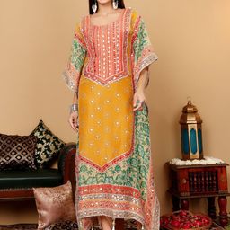 Varanga Women Ethnic Motifs Regular Gotta Patti Pure Silk Kurta with Dhoti Pants-24