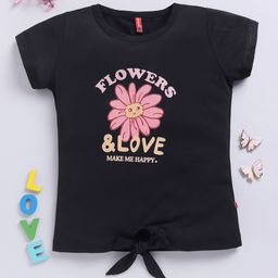 Here&Now X Game Begins Girls Typography Printed Waist Tie Up Top-image-44