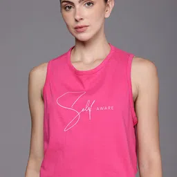 HRX by Hrithik Roshan Printed Pure Cotton Styled Back Cropped Yoga Tops-image-69