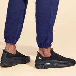 Neemans Men's Easewalk Black Walking Shoes-picture-4