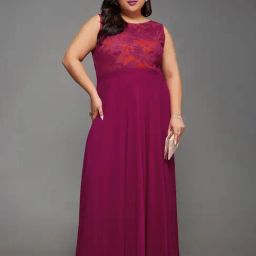 Miss Chase A+ Pink & Orange Floral Print Maxi Dress-picture-46