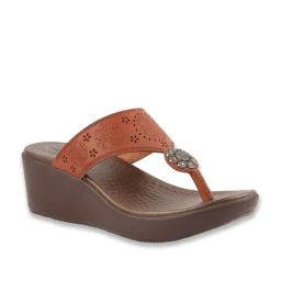 MediFeet Women's Tan Thong Wedges-image-84