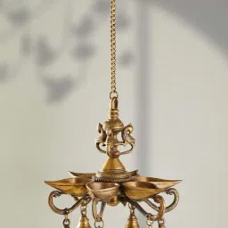 Fabindia Home Mehnoor Golden Metal Hanging Bird Oil Lamp-image-41
