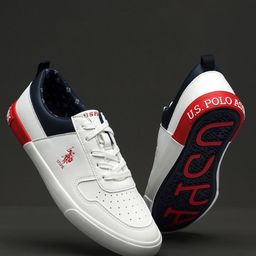 U S Polo Assn Men Off White PU Sneakers-image-25