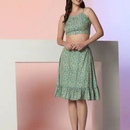 SELVIA Light Green Floral Print Co-Ord Set-picture-19