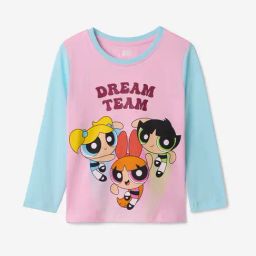 The Souled Store Kids Pink & Blue Printed Full Sleeves T-Shirt-image-110