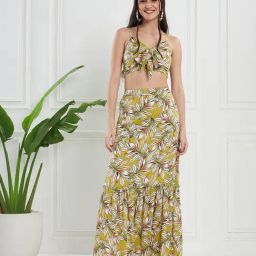 KASSUALLY Green Printed Co-Ord Set-13