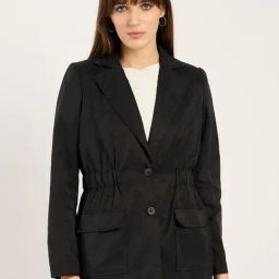 FEMMELLA Black Regular Fit Solid Blazer-picture-22