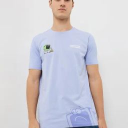 Spykar Men Blue Slim Fit Solid Half Sleeve Casual T-Shirt-image-30