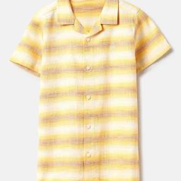 United Colors of Benetton Boys Yellow Striped Shirt-image-30
