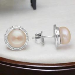 Sri Jagdamba Pearls 925 Silver Rachana Stud Earrings-image-60