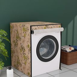 Myntra Elegant Homes Beige & Green Printed Front Loaded Washing Machine Cover-19
