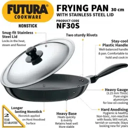 Hawkins Black Hard Anodised 29.6 cm Non-Stick Fry Pan (1 L) - Set of 1 image 4