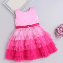 The Magic Wand Kids Pink Embellished Dress-image-68