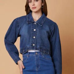 SHOWOFF Blue Relaxed Fit Denim Jacket-picture-47