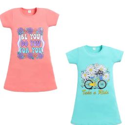 Todd N Teen Girls Multicolor Cotton Printed Nighty - Pack Of 2-image-71