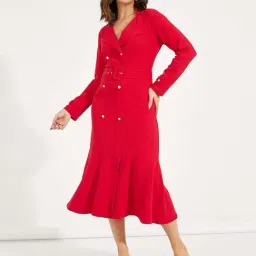 Styli Red Bodycon Dress-image-8