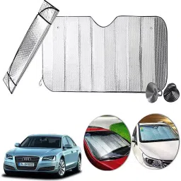 Auto Pearl F05 Dashboard Sun Shade Cover with Suction Cup for Audi A8 (Silver)-picture-3