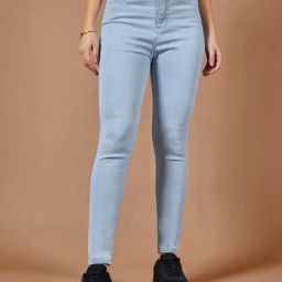DOLCE CRUDO Blue High Rise Stretchable Jeans-image-73