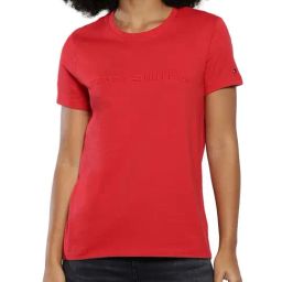 TOMMY HILFIGER Red Cotton T-Shirt-image-66