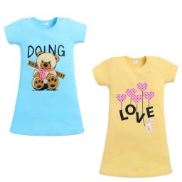 Todd N Teen Girls Multicolor Cotton Printed Nighty - Pack Of 2-image-72