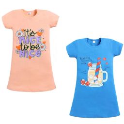 Todd N Teen Girls Multicolor Cotton Printed Nighty - Pack Of 2-image-73