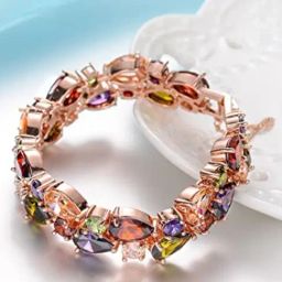 YouBella Rose Gold Plated Zircon Crystal Bracelet-15