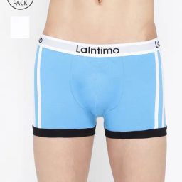 La Intimo Blue & White Comfort Fit Striped Trunks - Pack Of 2-picture-10
