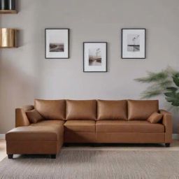 Trevi Bingo Leatherette LHS 6 Seater Sectional Sofa (Tan PU)-image-99