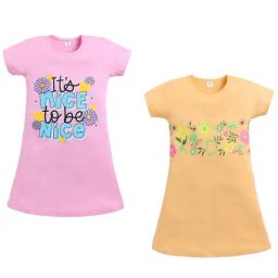 Todd N Teen Girls Multicolor Cotton Printed Nighty - Pack Of 2-image-74