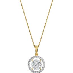 EMORI 14k (585) Yellow Gold Glistening Diamond Pendant-picture-23